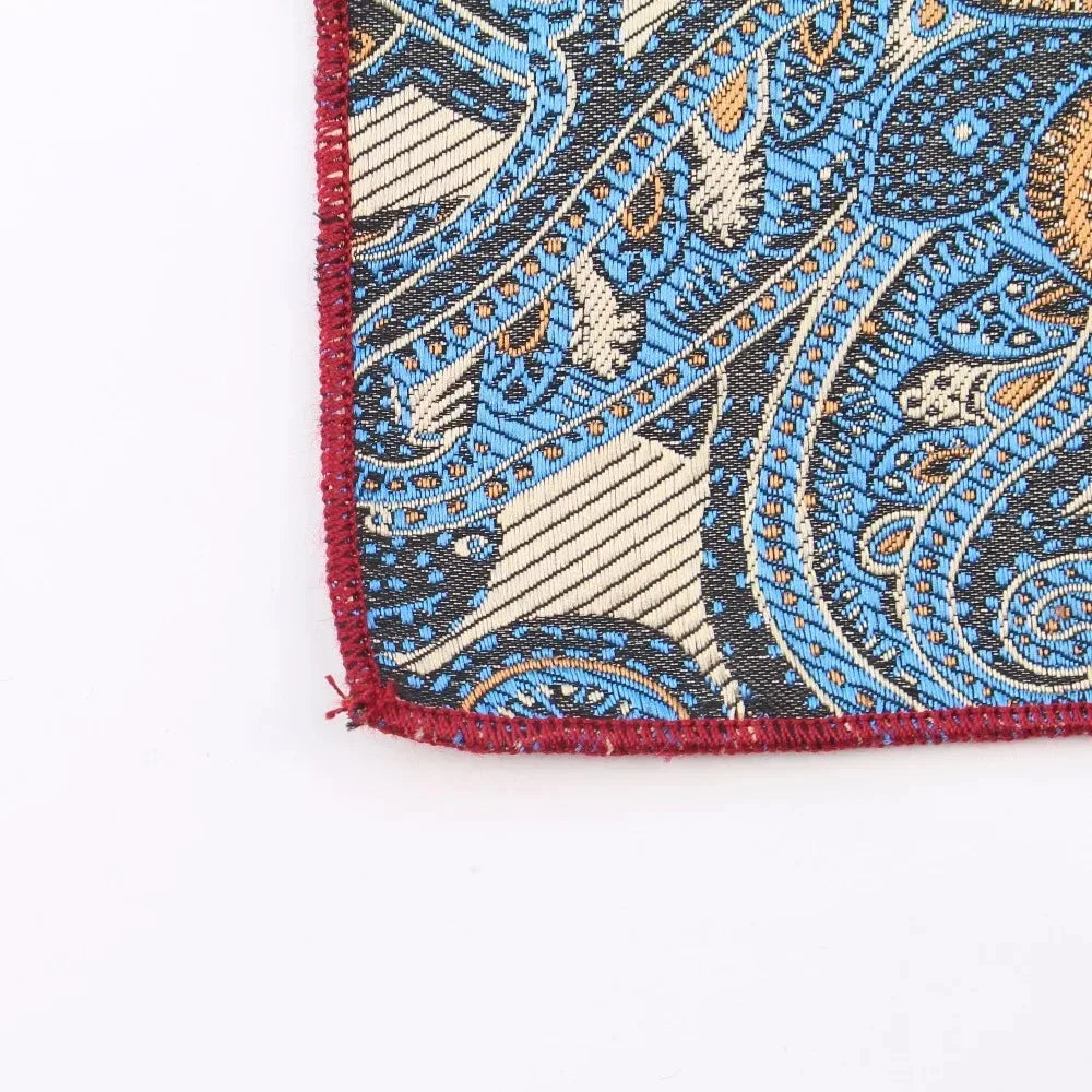 Polyester Cravat Pocket Square Set Formal Necktie Handkerchief Ascot Self Tie Polka Dot Paisley Design Gentleman Necktie Gifts