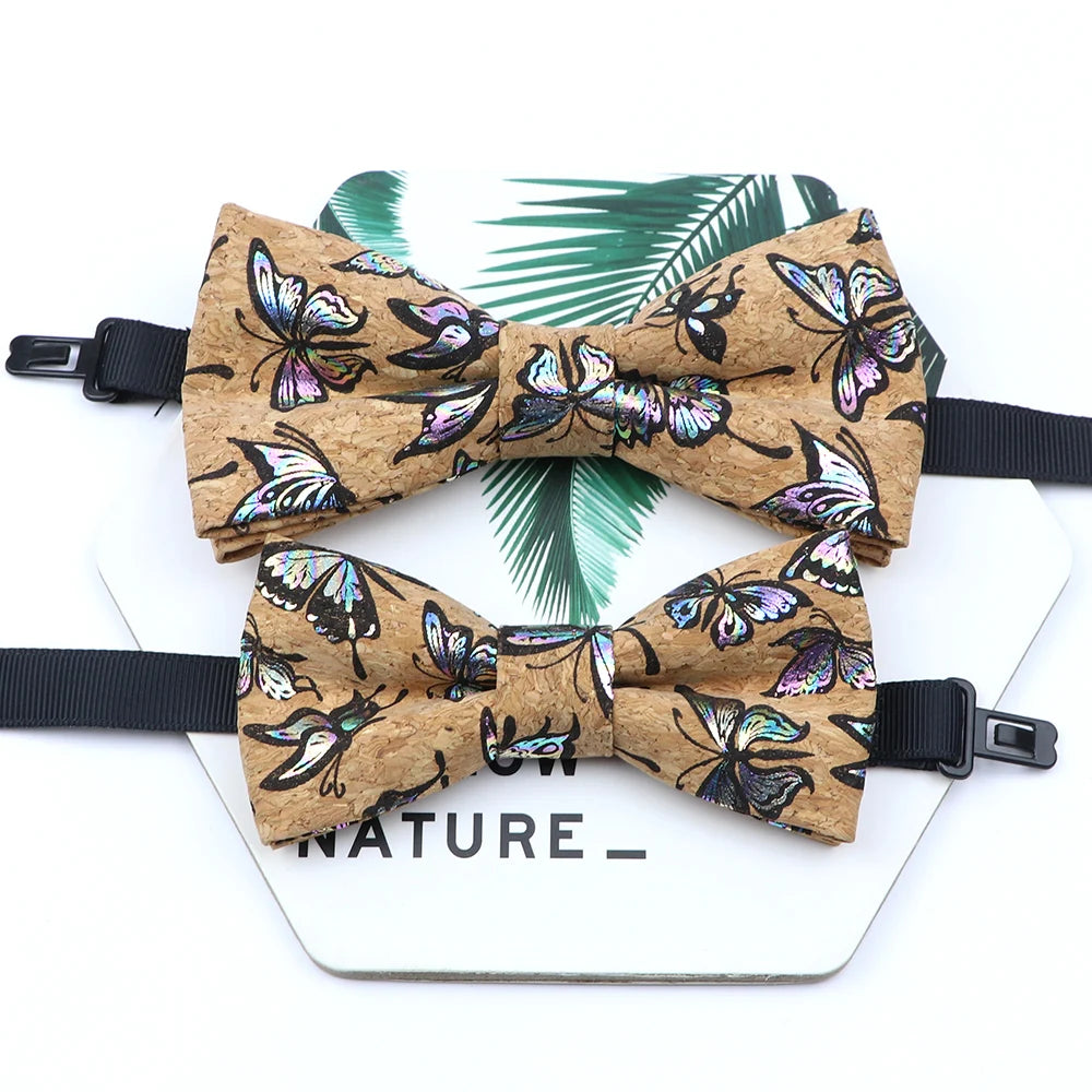 Novel Wooden Bow Tie For Man Women Cork Bowknot Retro Wood Handmade Bowties Daily Party Wedding Accessories Butterfly Wholesale