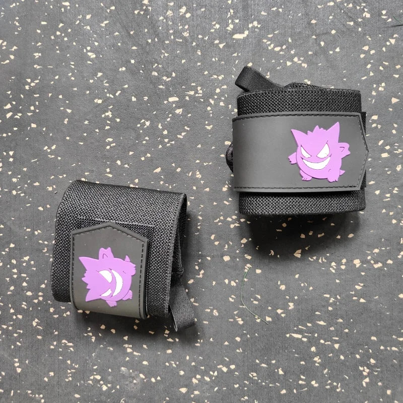 Cotton Weightlifting Wrist Wraps with 3D Silicone Logo Professional Gym Wrist Support  Wraps Fit Men & Women Strength Training