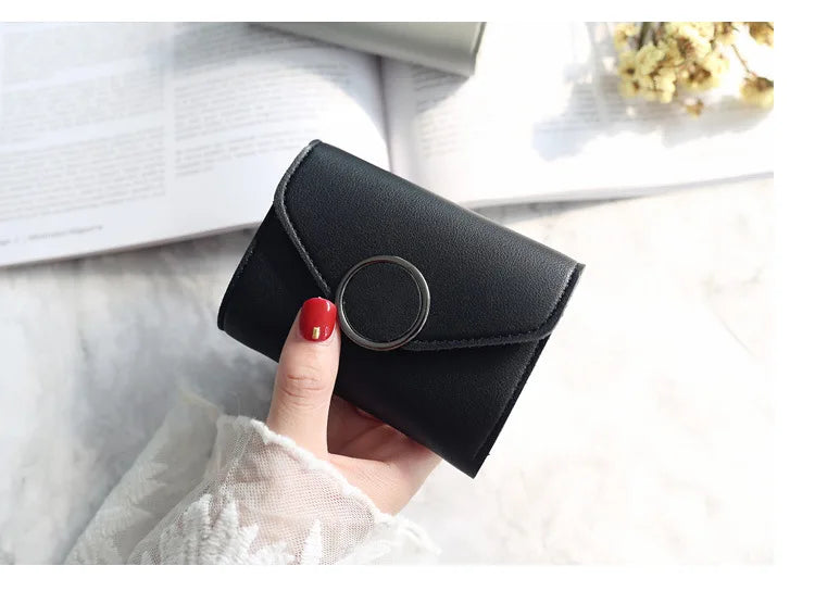 Wholesale Women Wallet Three Fold 0 Letter Lady Student Purse Cute Fashion Wallet Credit Card Bank Card Bus Card Purse Gifts