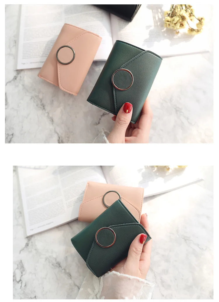 Wholesale Women Wallet Three Fold 0 Letter Lady Student Purse Cute Fashion Wallet Credit Card Bank Card Bus Card Purse Gifts