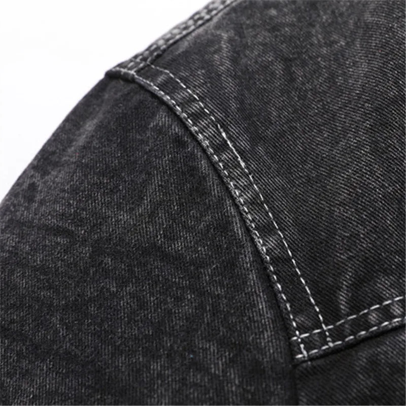 New Fashion Denim Jakets Men Turn Down Collar Winter Fleece Denim Coats Jean Jackets Mens Outerwear Casual Man Winter Coat