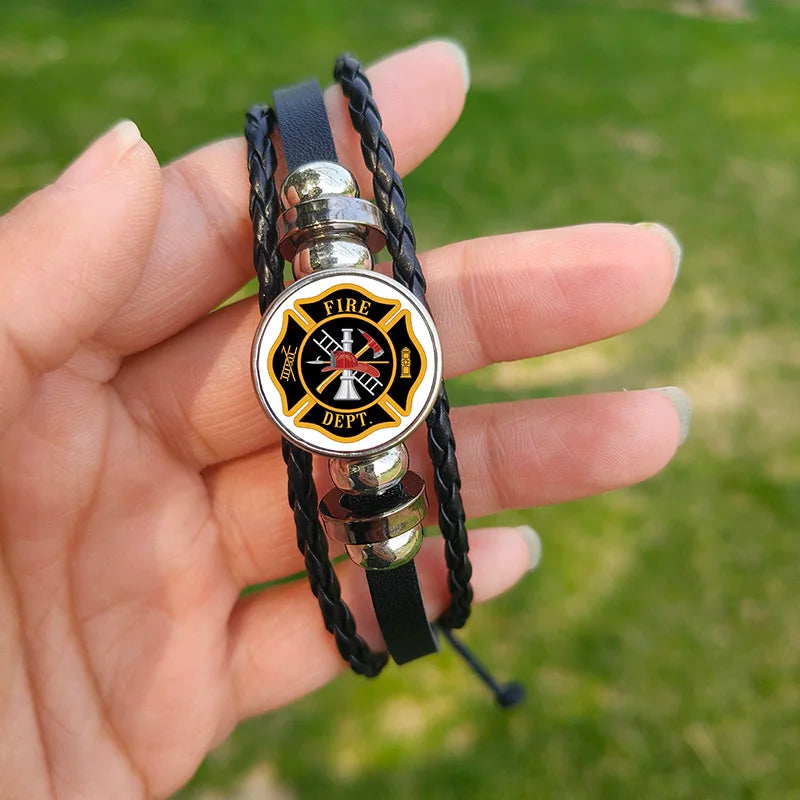 Gift Bracelet For Men High Quality Jewelry Fire Department Firefighter Bracelets Daily Dressing Party Holiday Pendant