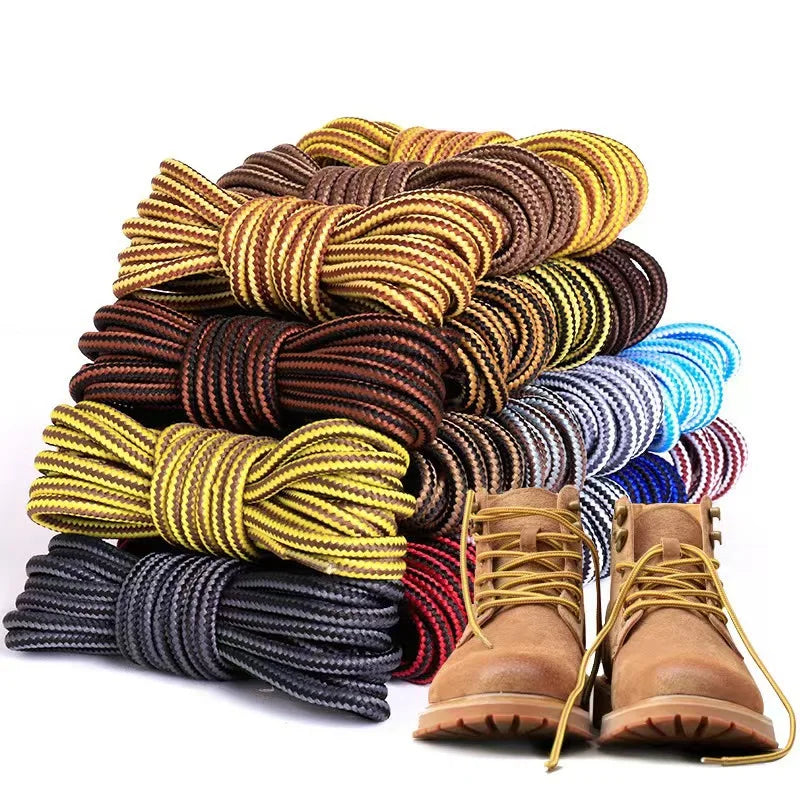 1Pair Round Striped Shoelace Outdoor Sports Shoelaces Sneaker Boots Laces Length 70cm/90cm/120cm/150cm