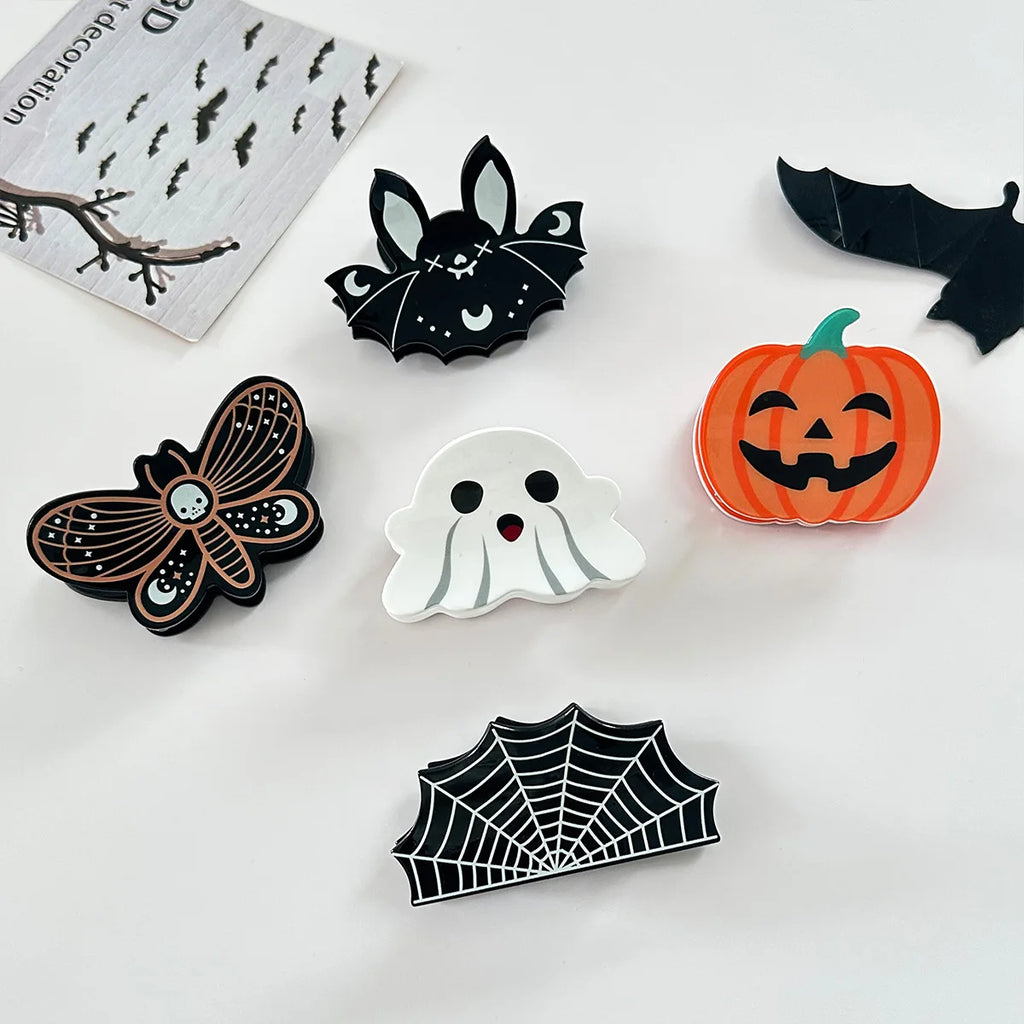 Cute Halloween funny hair accessories |  Cartoon Animal Ponytail Holder with Playful Moon & Star Design | Perfect for Halloween
