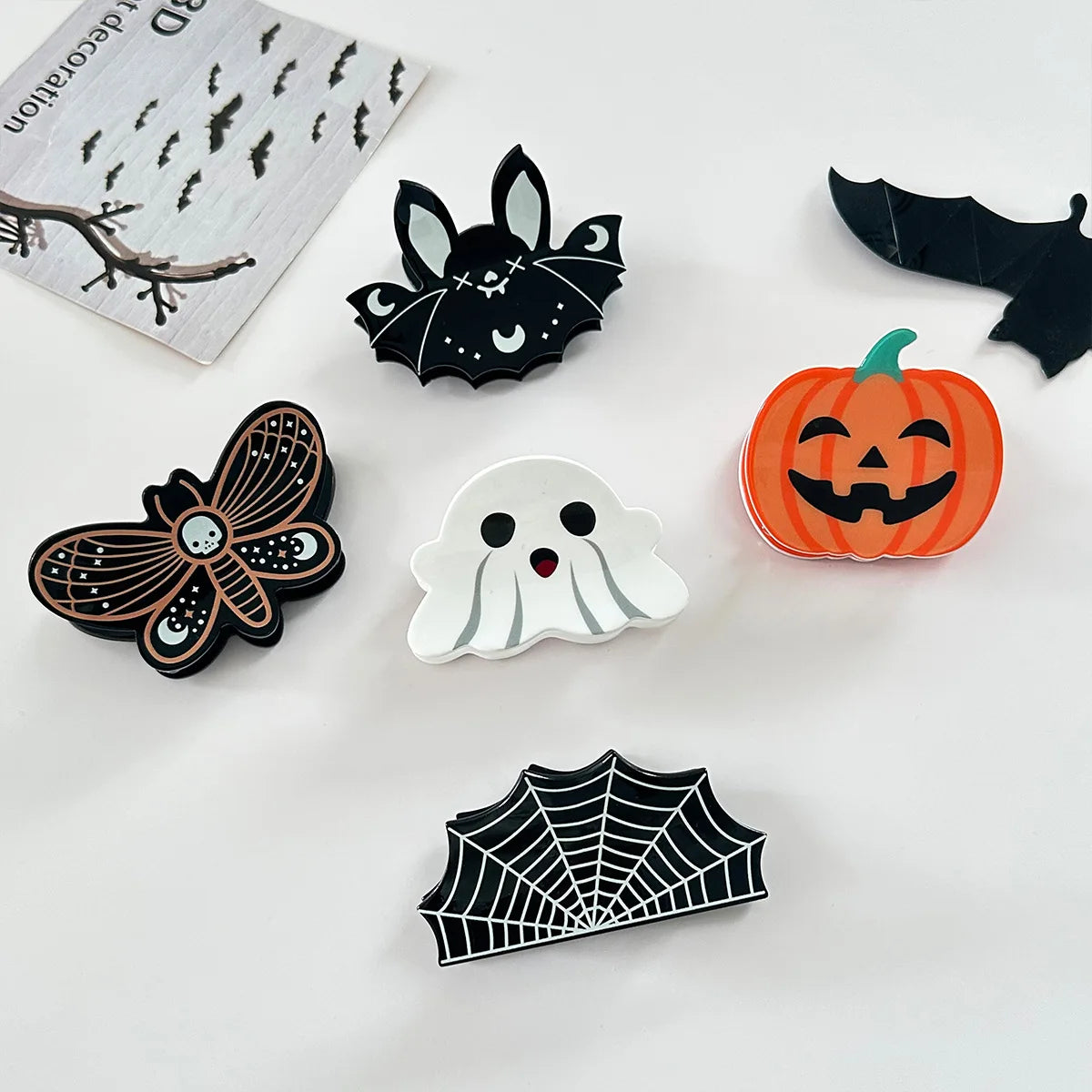 Cute Halloween funny hair accessories |  Cartoon Animal Ponytail Holder with Playful Moon & Star Design | Perfect for Halloween