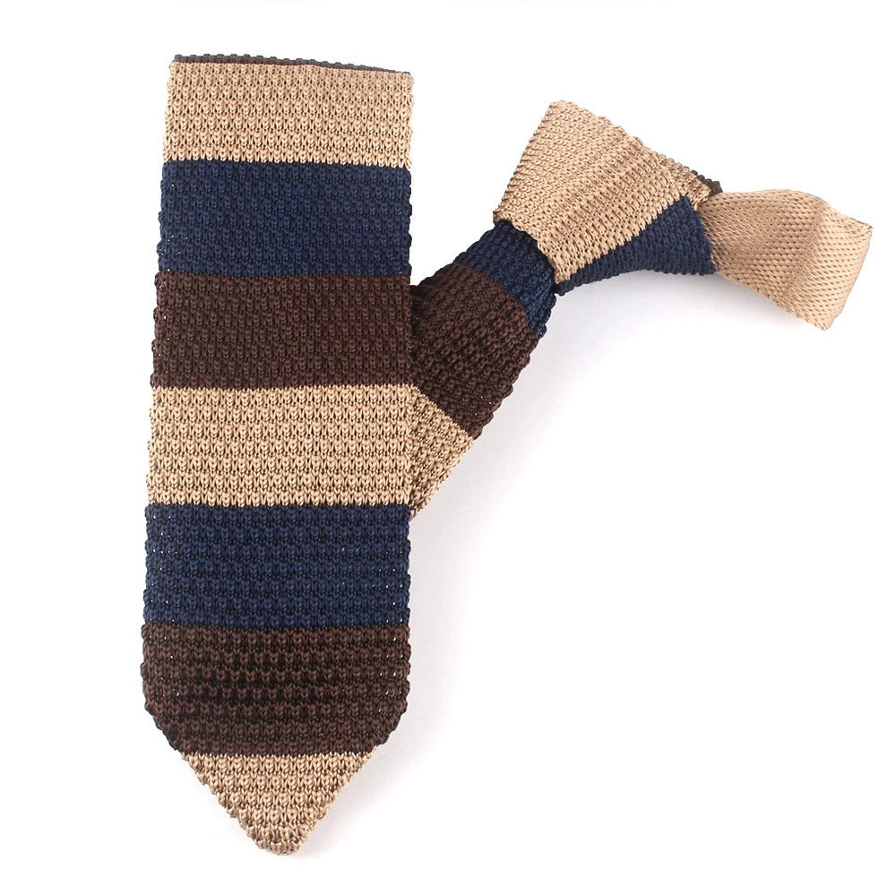 New Knit Ties Casual Skinny Necktie Boys Girls Knitted Striped Neck Tie Wedding Necktie Men