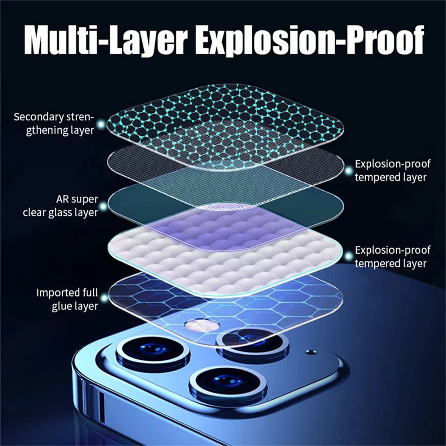 3PCS Camera Lens Glass For iPhone 17 Air 16 18 Pro Max 16 Plus 15 14 11 13 12 Mini HD Lens Protective Glass For iPhone 18 Ultra