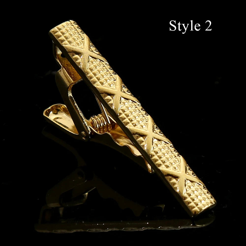 1pc Men's Short Tie Clip Simple Style Pin Clasp Rose Gold Color Male Business Necktie Clip Classic Men Jewelry Accessories Hot