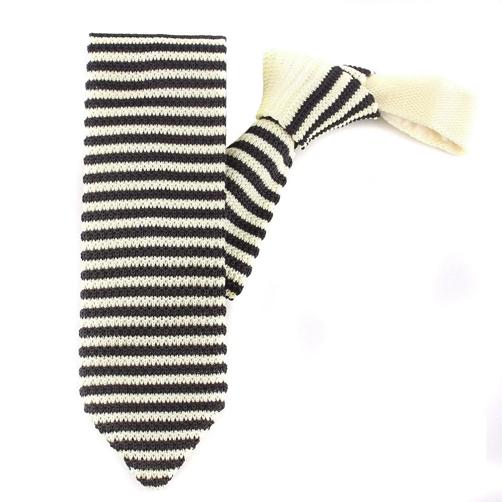 New Knit Ties Casual Skinny Necktie Boys Girls Knitted Striped Neck Tie Wedding Necktie Men