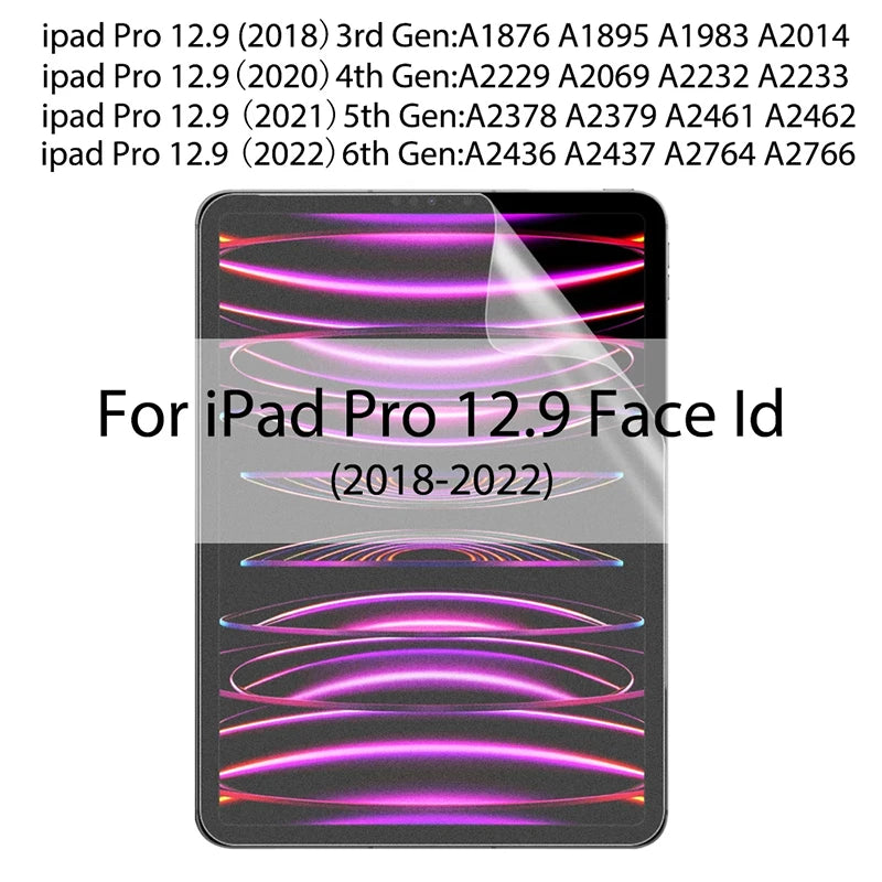 3pcs Screen Protector For iPad Pro 12.9 6th 5th 4th 3th 2th 1th Generation For iPad Pro 2022 2021 2020 2018 2017 2015 PET Film