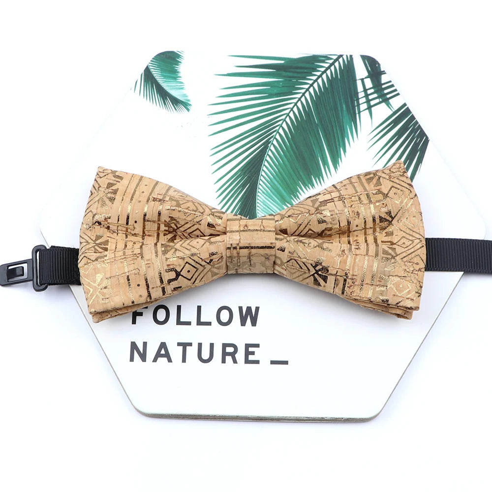 Novel Wooden Bow Tie For Man Women Cork Bowknot Retro Wood Handmade Bowties Daily Party Wedding Accessories Butterfly Wholesale