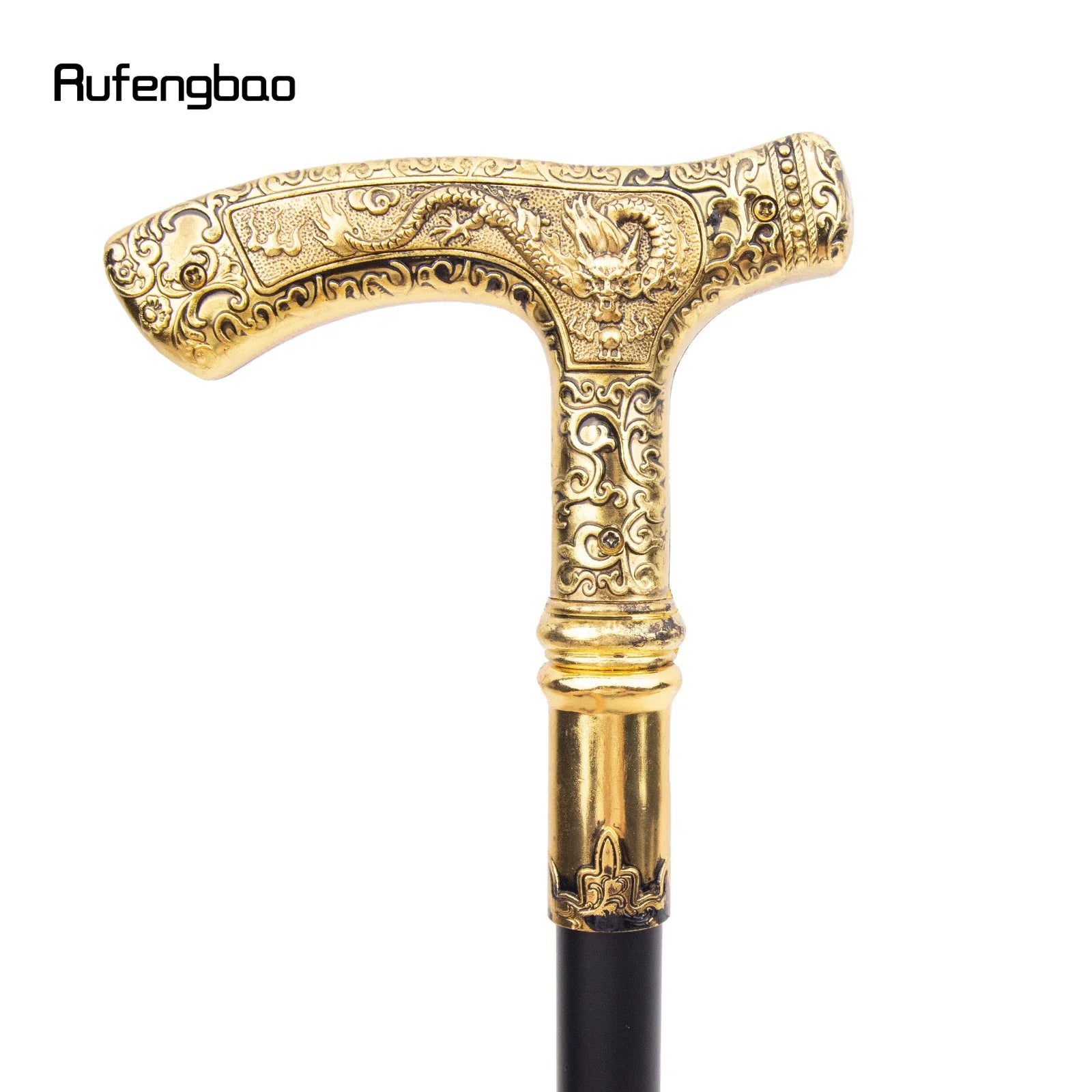 Golden Dragon Luxury Pattern Walking Stick Party Fashion Elegant Walking Stick Decorative Cospaly Cane Knob Crosier 89cm