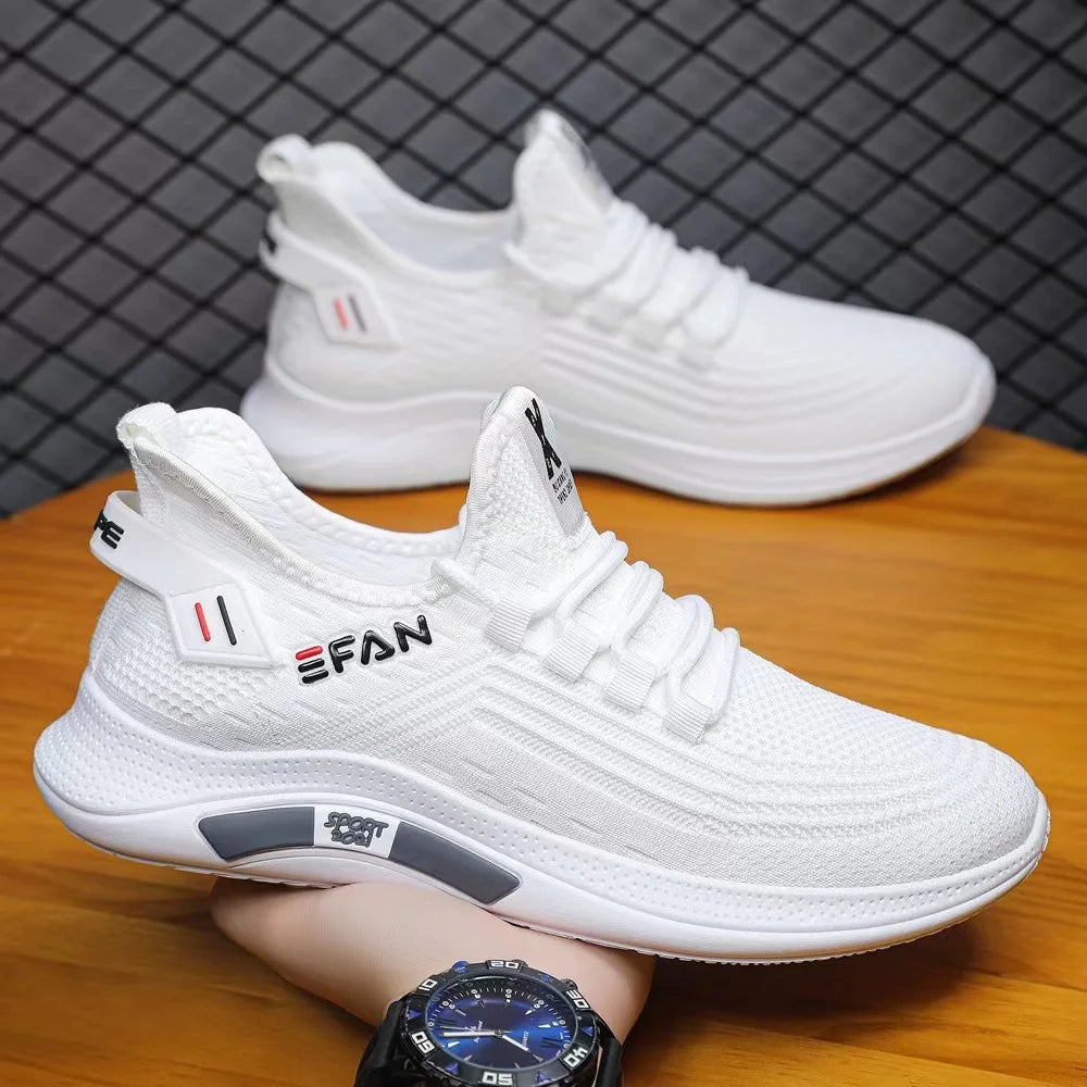 Men Sneakers Casual Shoes Men Flats Zapatillas Hombre Lightweight Pu Leather Breathable Shoe Mens White Sports Tenis Shoes