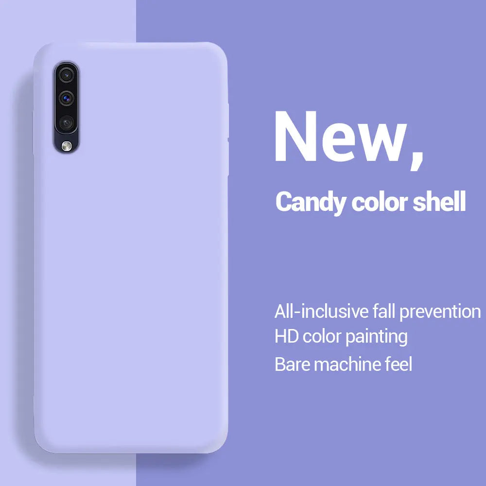For Samsung A50 A50S A30S A70 Phone Case Liquid Silicone TPU Back Cover For Samsung Galaxy A 50 A50s Phone Fundas