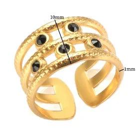 High End Waterproof Hollow Stainless Steel Finger Ring Trendy for Women Personalize Jewelry Wholesale