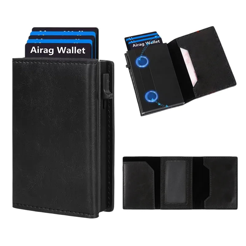 Wallet Card Holde  Pop Up PU Case,  Smart, RFID Blocking, Minimalist, Front Pocket 9-14 Card Capacity | ID Window | Cash Slot