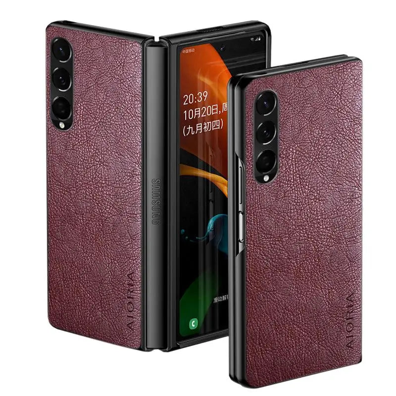 Case For Samsung Galaxy Z Fold 5 4 3 Fold5 Fold4 Fold3 Luxury Leather Business Cover For Samsung Galaxy Z Fold 4 Case