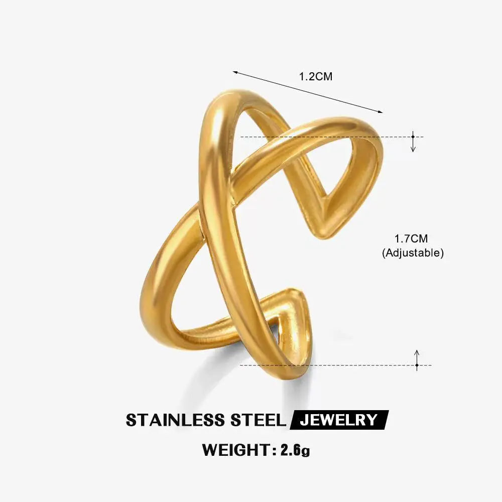 High End Waterproof Hollow Stainless Steel Finger Ring Trendy for Women Personalize Jewelry Wholesale