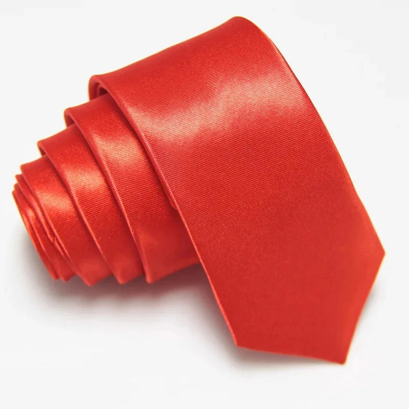 Solid Color Fashion Necktie 5CM Skinny Slim Narrow Ties for Man Black Red Blue Patterns Necktie For  Woman JK Necktie