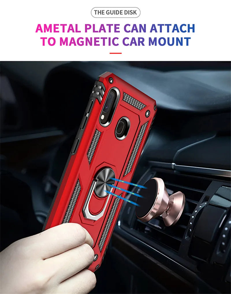 for Samsung A20e Armor Shockproof Case for Samsung Galaxy A20e Military Protective Ring Holder Magnet Cover for Samsung A 20e