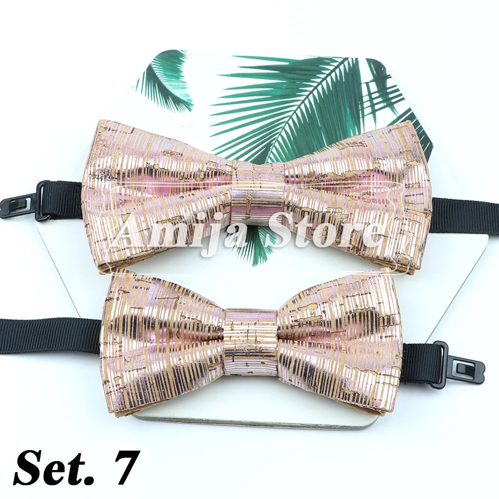 Novel Wooden Bow Tie For Man Women Cork Bowknot Retro Wood Handmade Bowties Daily Party Wedding Accessories Butterfly Wholesale