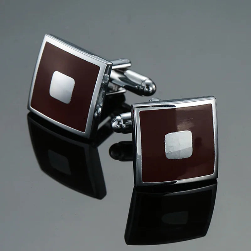 Cufflinks For Men Luxury Silvery Cuffs Retro Metal Cuff Links Mens French Square Button Shirts Business Jewelry Gift For Wedding