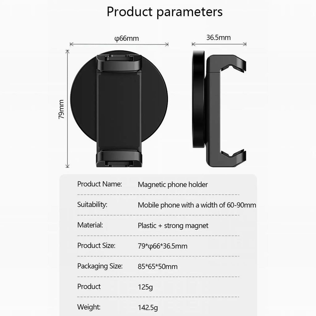 Magnetic Phone Holder Strong Magnet Base Cell Phone Clamp for Gym Treadmill Motorcycle Refrigerator Kitchen Bathroom