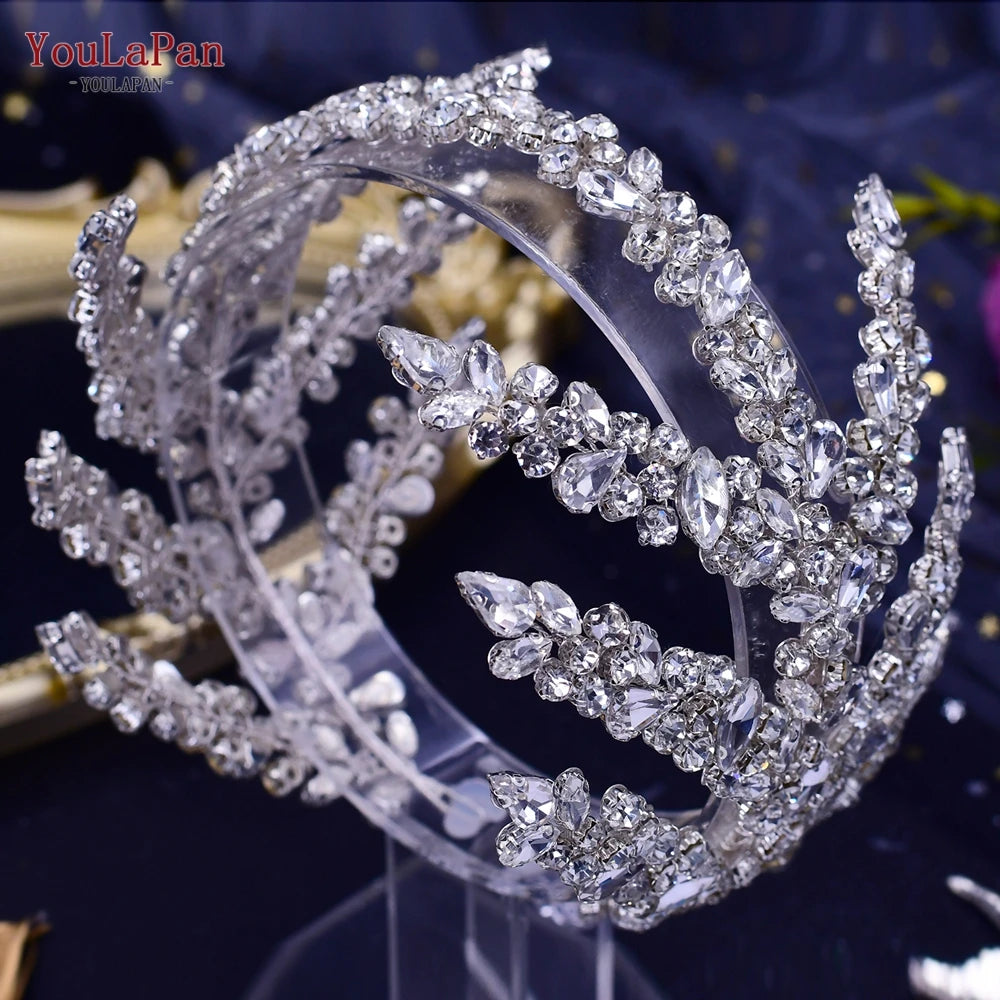 YouLaPan HP496 Rhinestone Bridal Headband Luxury Bridal Hair Accessories Woman Headpiece Wedding Hair Accessories Bride Tiara