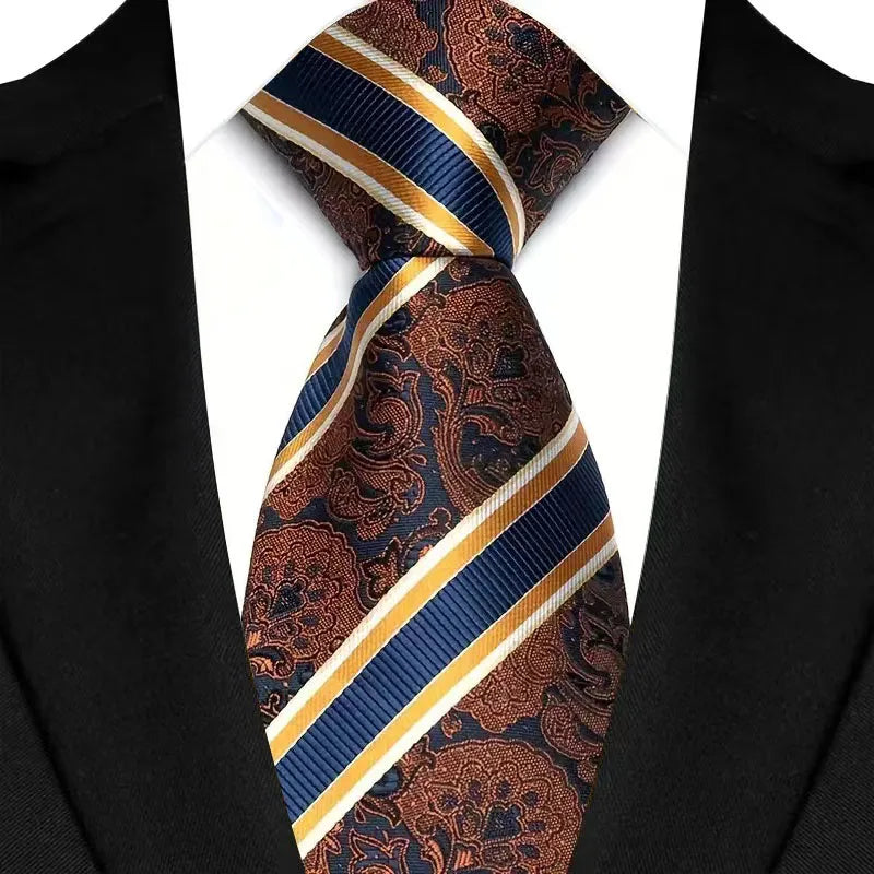 8CM Men's Ties Necktie For Man Wedding Business Party Stripes Striped Jacquard Woven Neck Tie Daily Wear Accessories Gift