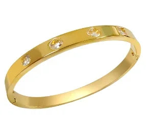 Beads Punk Gold Plated Thick Textured Open Bracelet Bangle for Women Men Trendy Stainless Steel Metal Bracelets
