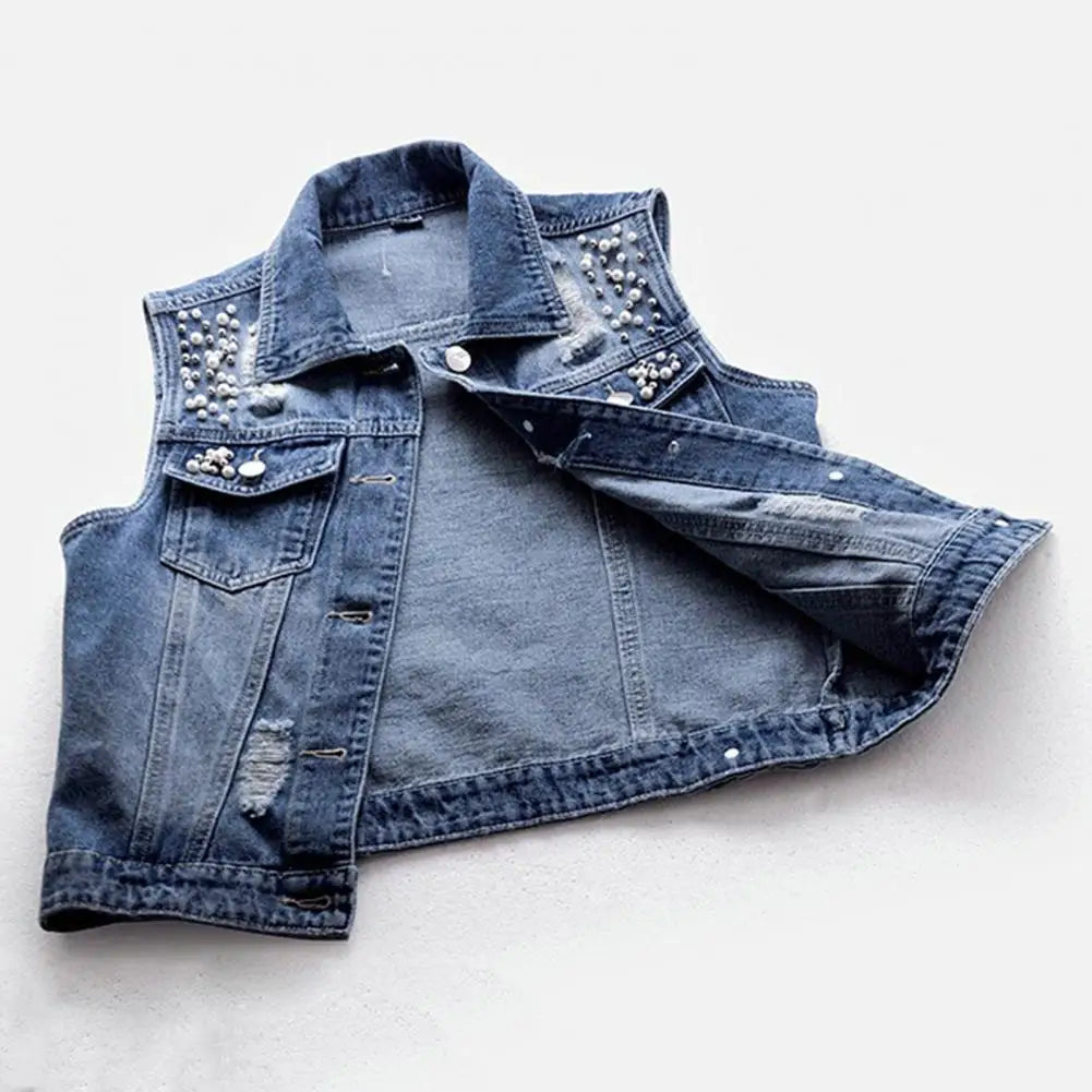 Chalecos Para Mujer Denim Vests Korean Fashion Sleeveless Jean Jackets For Women Waistcoat 5XL Gilet Jaqueta Feminina Jaquetas