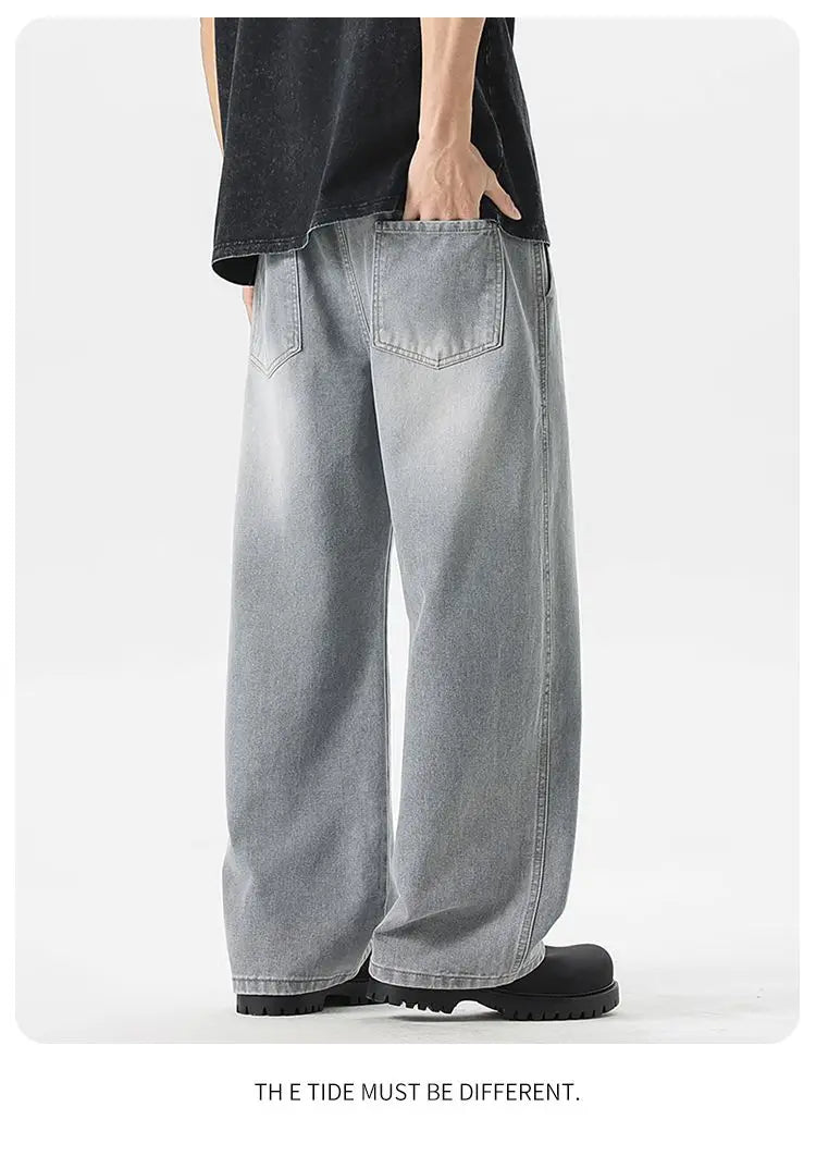 Straight Jeans 2026 New Men's Clothes Wide-leg Baggy Casual Trousers Fashion Hip-hop Loose Jeans Streetwear Male