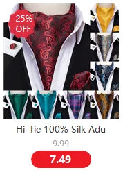 Hi-Tie Adjustable Butterfly Self Bow Tie for mens 100% Silk Floral Paisley Male Classic Wedding Party Golden Red Bow Tie Set