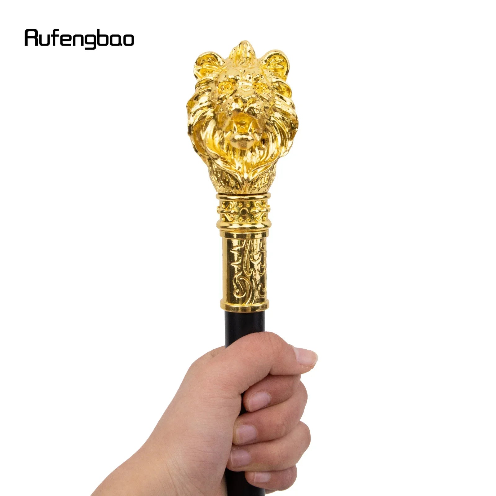 Golden Luxury Lion Head Handle Fashion Walking Stick for Party Decorative Walking Cane Elegant Crosier Knob Walking Stick 95cm