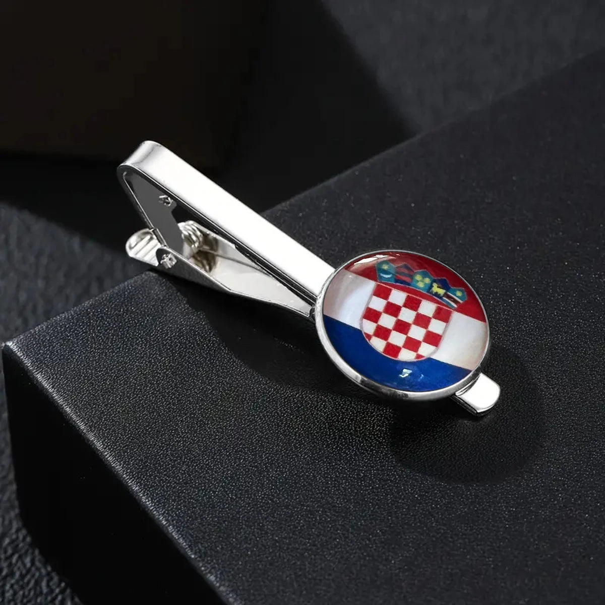 Country Flag Tie Clip For Men Germany Wales USA Macedonia Canada Man Shirt Business Party Gift Jewelry Cuff Luxury Fashion