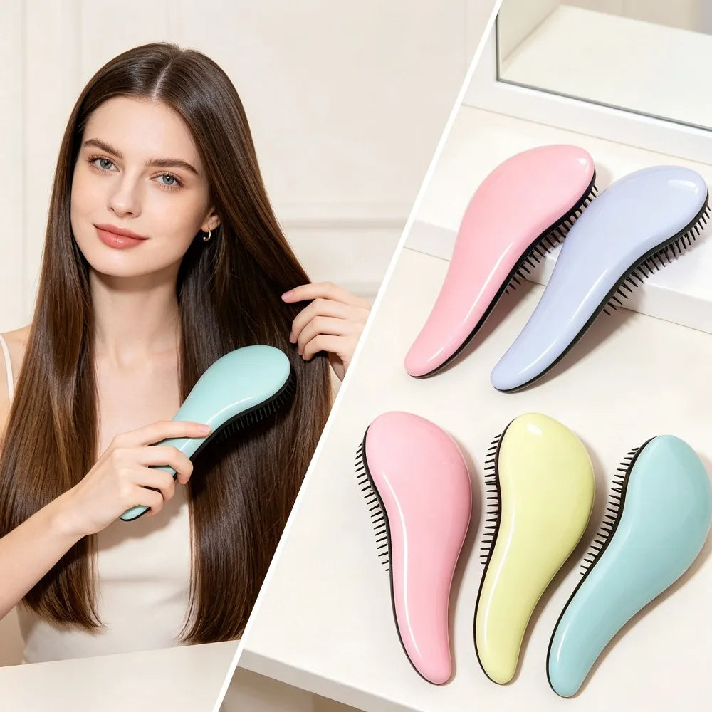 Antistatic Massage Detangling Hair Brush, Wet & Curly Hair Shower Brush, Salon Hairdressing Tool, for Real Hair & Wigs