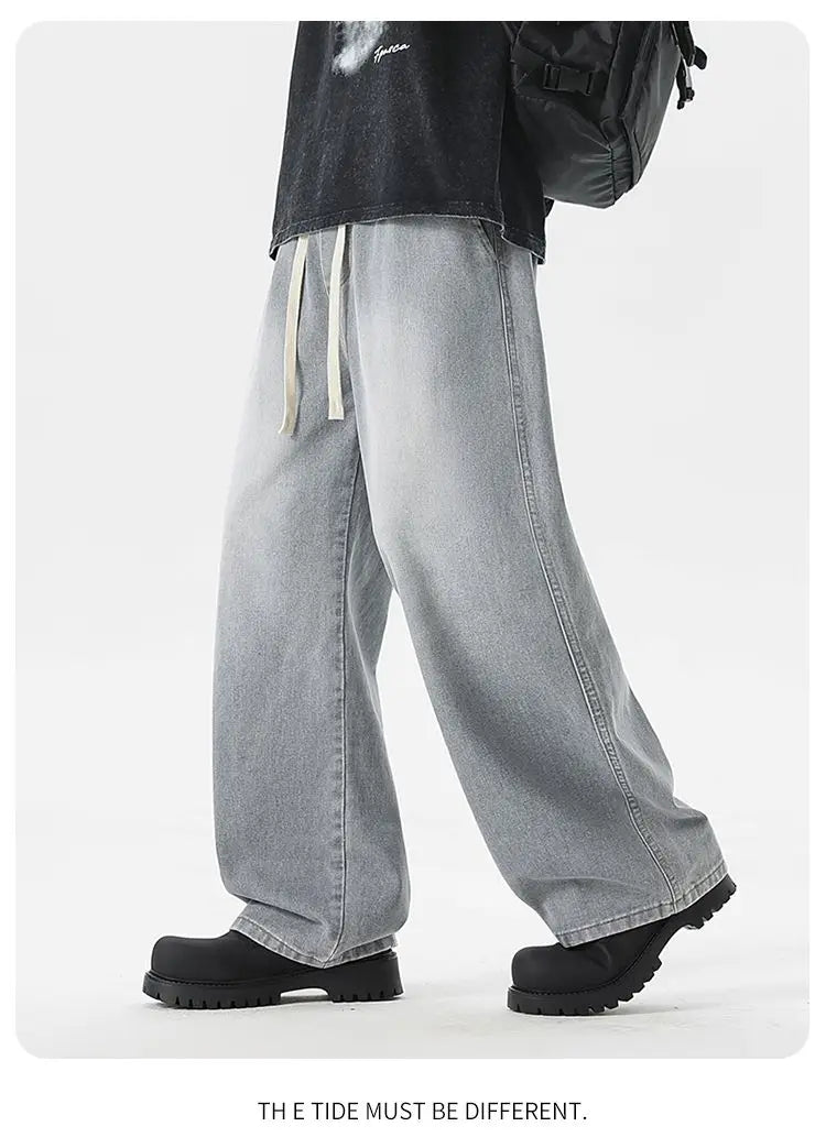 Straight Jeans 2026 New Men's Clothes Wide-leg Baggy Casual Trousers Fashion Hip-hop Loose Jeans Streetwear Male
