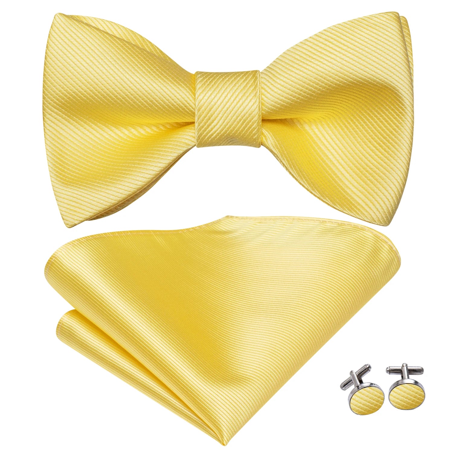 Hi-Tie Silk Mens Self Bow Tie Pocket Square Cufflink Set Butterfly Knot Jacquard Floral Paisley Bowtie for Male Wedding Business
