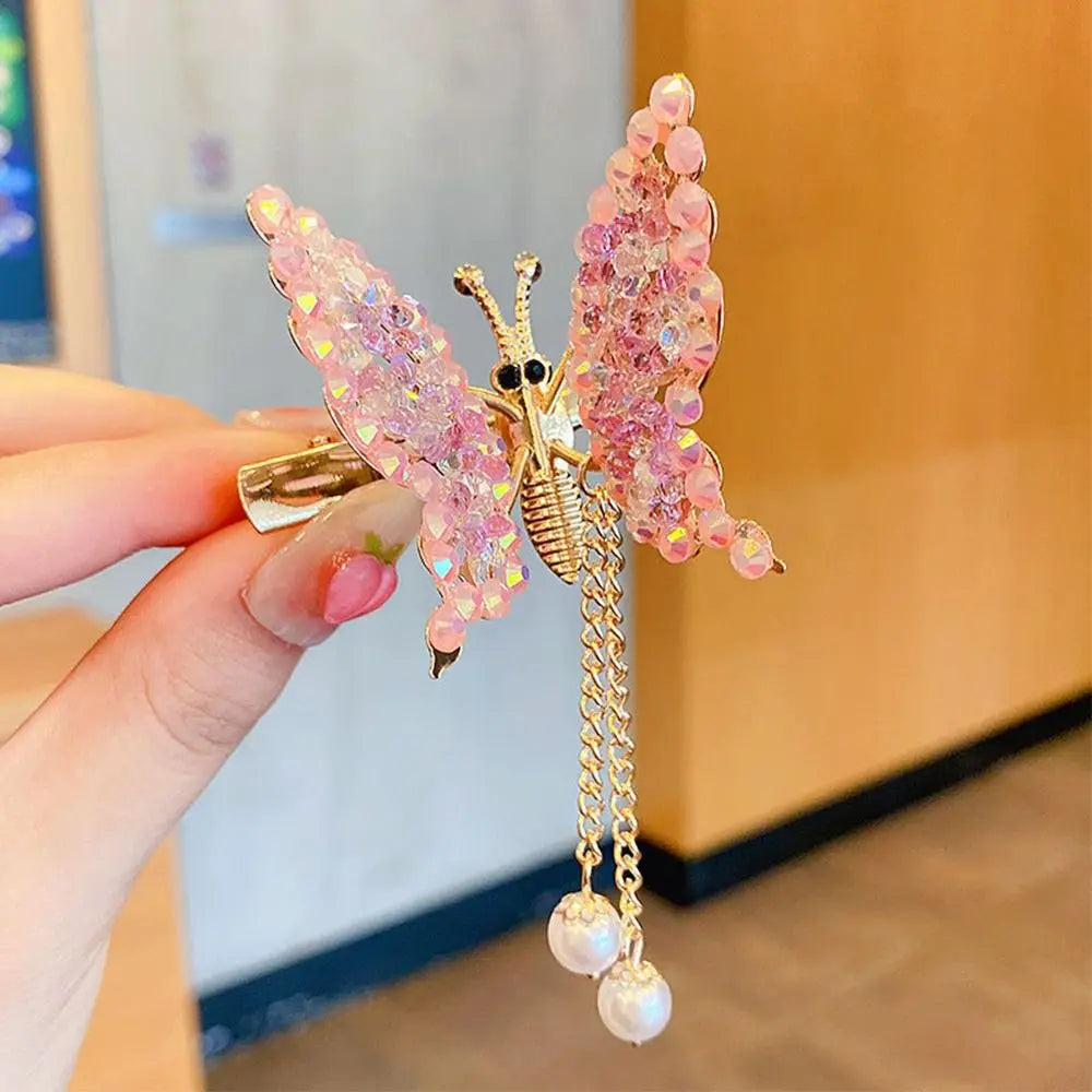 Hair Accessories For Women Hair Styling Tassel Butterfly Hairpin Headwear Shiny Hair Clips Flying Barrette Hair Clip