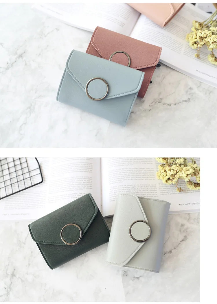 Wholesale Women Wallet Three Fold 0 Letter Lady Student Purse Cute Fashion Wallet Credit Card Bank Card Bus Card Purse Gifts