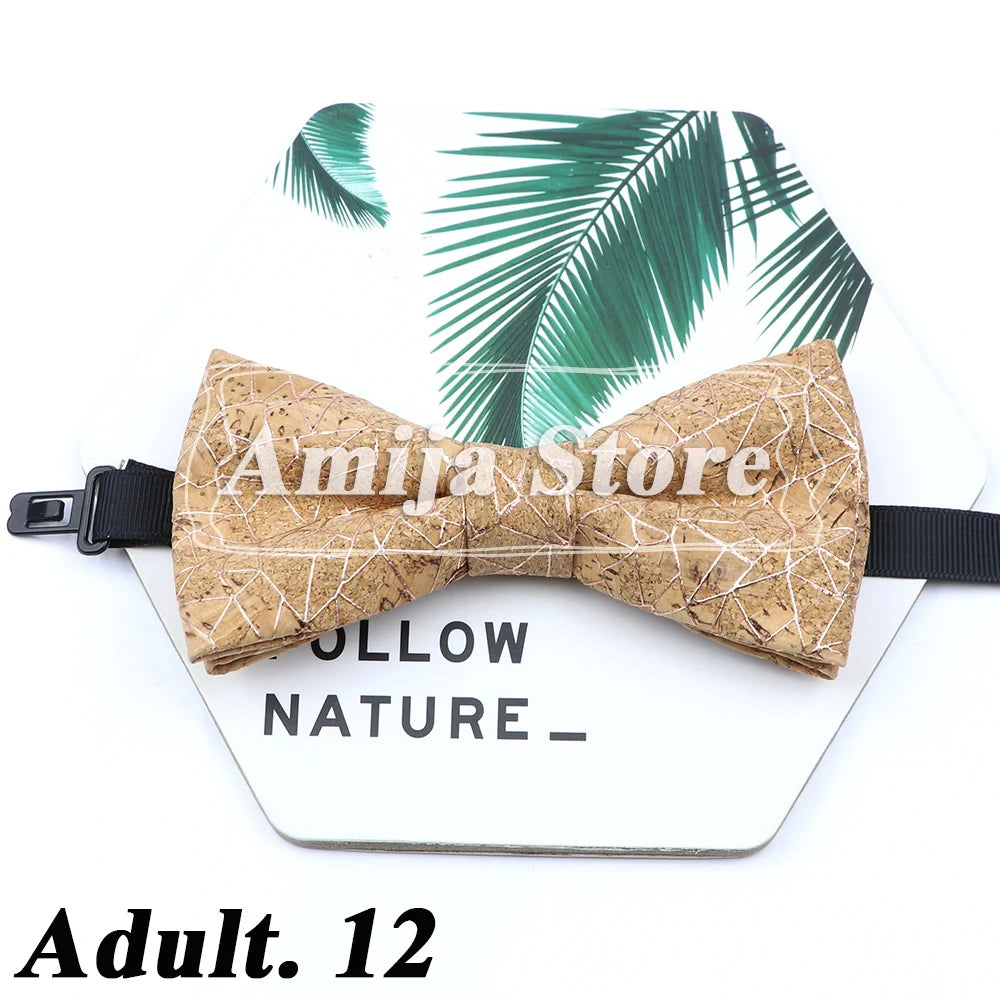 Novel Wooden Bow Tie For Man Women Cork Bowknot Retro Wood Handmade Bowties Daily Party Wedding Accessories Butterfly Wholesale