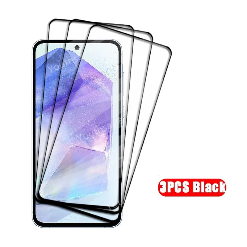 For Samsung Galaxy A55 Tempered Glass Samsung Galaxy A55 A35 A25 A15 M55 M15 Screen Protector Protective Phone Film Samsung A55