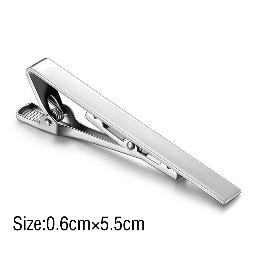 Tie Clip Necktie Accessories Fashion Style Ties for Men Metal Tone Simple Bar Clasp Practical Clasp Tie Pin for Mens Collar Clip