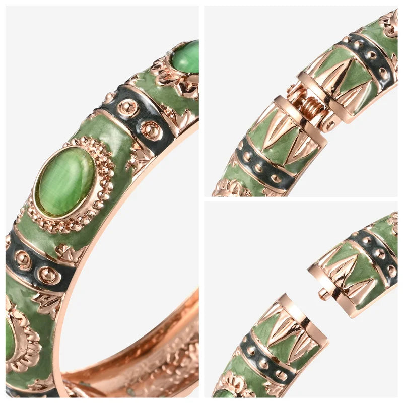 Enamel Bracelet For Women Bangle On Hand Hawaiian India Cloisonne African Jewelry Women's Hand Bracelets Bohemian Designer Gifts