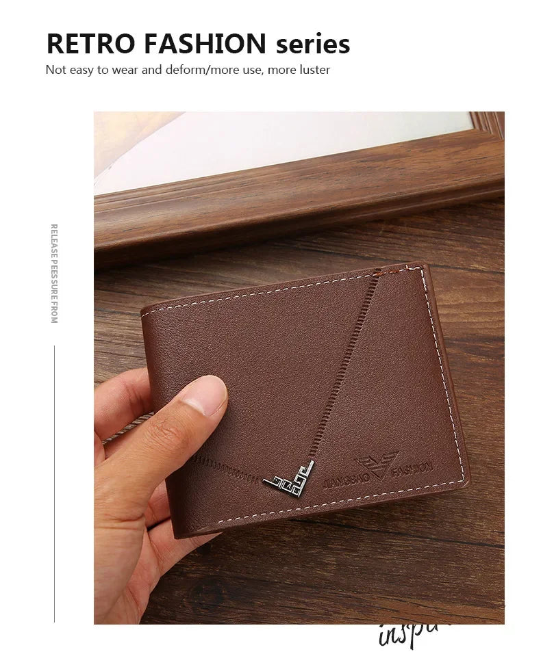 Slim Leather Wallet for Men RFID Blocking Bifold Front Pocket Wallet Minimalist Credit Card Holder Cash Money Clip