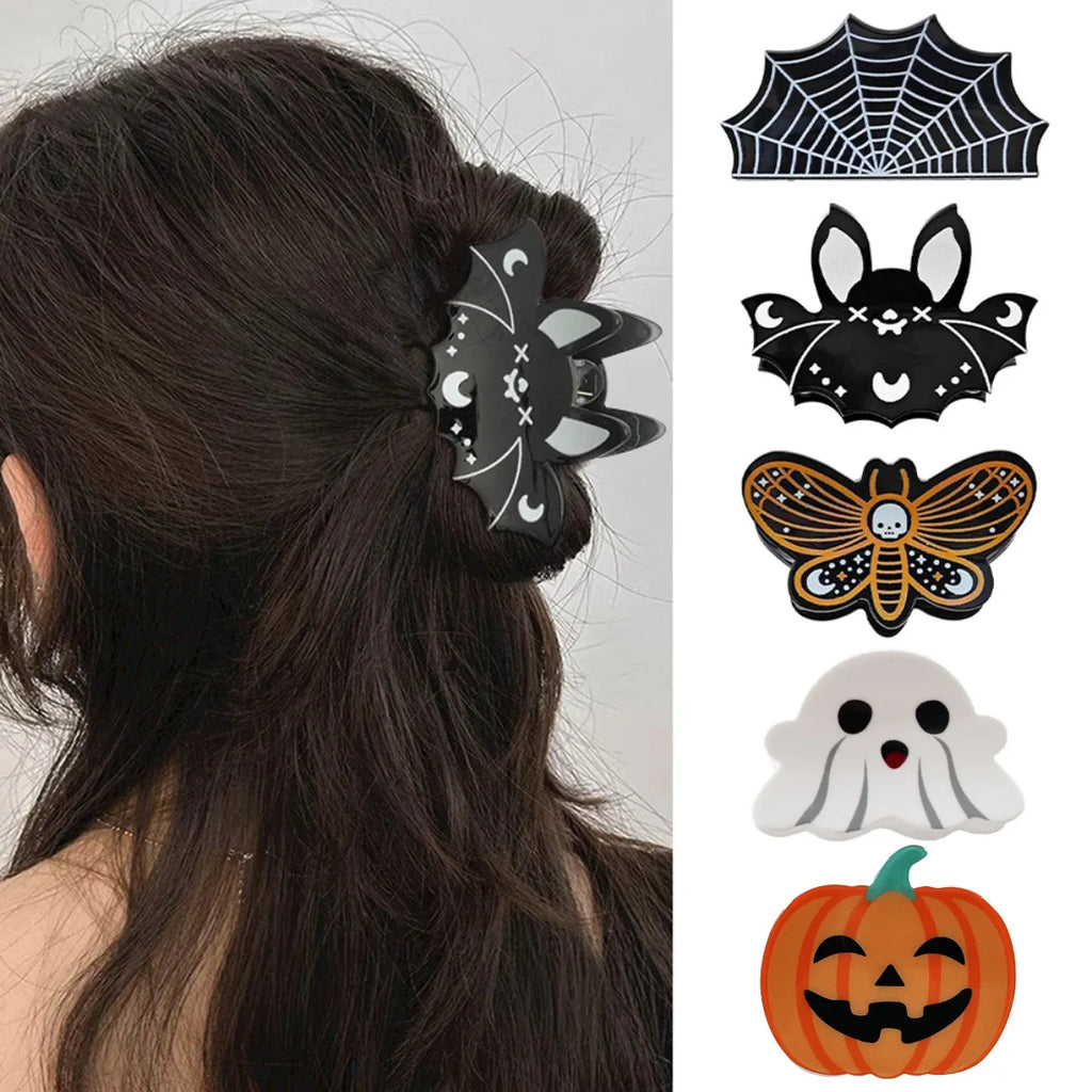 Cute Halloween funny hair accessories |  Cartoon Animal Ponytail Holder with Playful Moon & Star Design | Perfect for Halloween