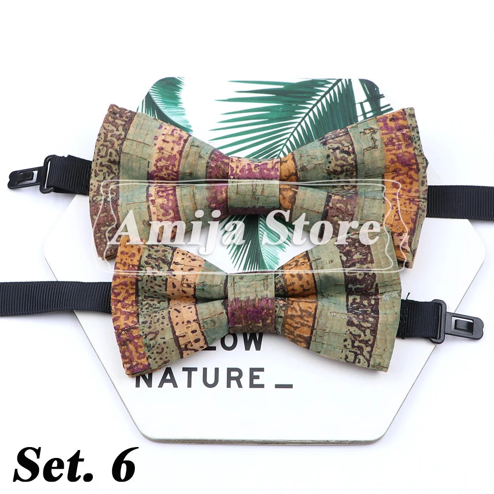 Novel Wooden Bow Tie For Man Women Cork Bowknot Retro Wood Handmade Bowties Daily Party Wedding Accessories Butterfly Wholesale