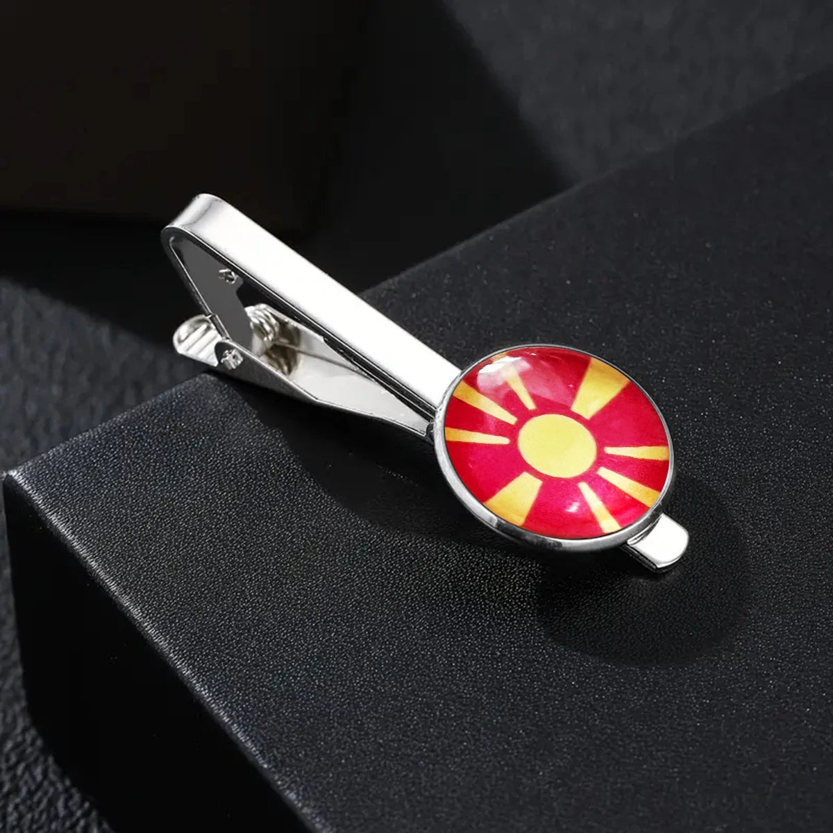 Country Flag Tie Clip For Men Germany Wales USA Macedonia Canada Man Shirt Business Party Gift Jewelry Cuff Luxury Fashion