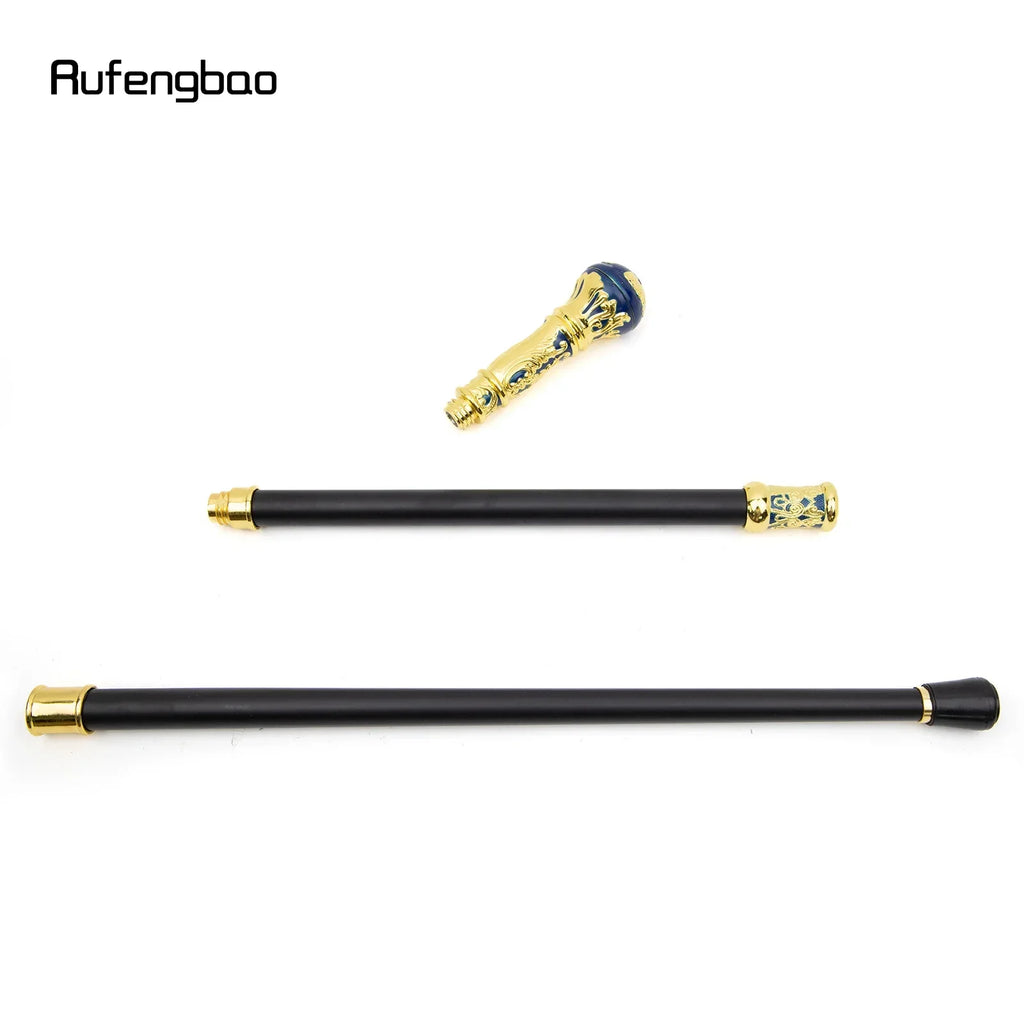 Golden Blue Luxury Round Handle Fashion Stick for Party Decorative Walking Cane Elegant Crosier Knob Walking Stick 93cm